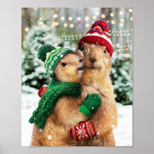 Kerstprairie Dogs Poster (Voorkant)