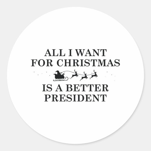 kerstPresident Ronde Sticker (Voorkant)