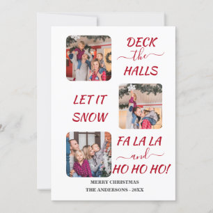 Kerstpret Fun Kleurrijk Drie Foto's  Feestdagenkaart