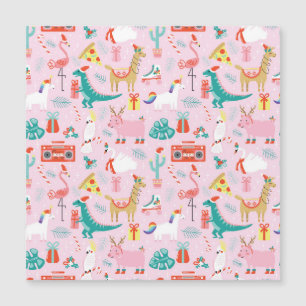 Kerstpret: Naadloos Dierpatroon.