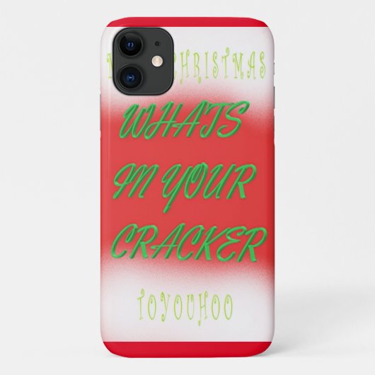 Kerstpret rood wit met tekst Case-Mate iPhone case (Achterkant)