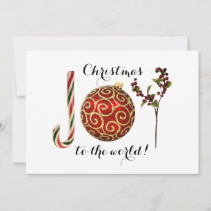 Kerstpretletter ornament en hulst woordkunst feestdagenkaart