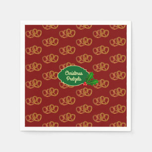 Kerstpretzel-snacks - Kerstfeest eigen tekst Servet