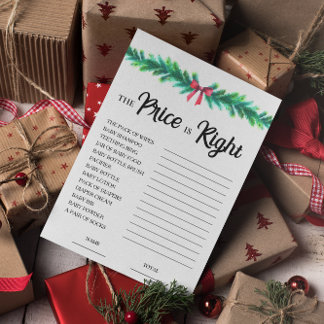 Kerstprijs is de juiste Baby shower Game Kaart
