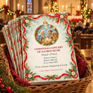 Kerstprogramma met heilige muziek kaart