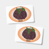Kerstpudding cartoon illustratie badge (Voor- en achterkant)