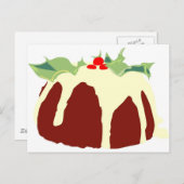 kerstpudding feestdagenkaart (Voorkant / Achterkant)