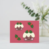 Kerstpudding Feestdagenkaart (Staand voorkant)