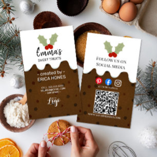 kerstpudding feestelijk kleurrijke bakker hulst visitekaartje