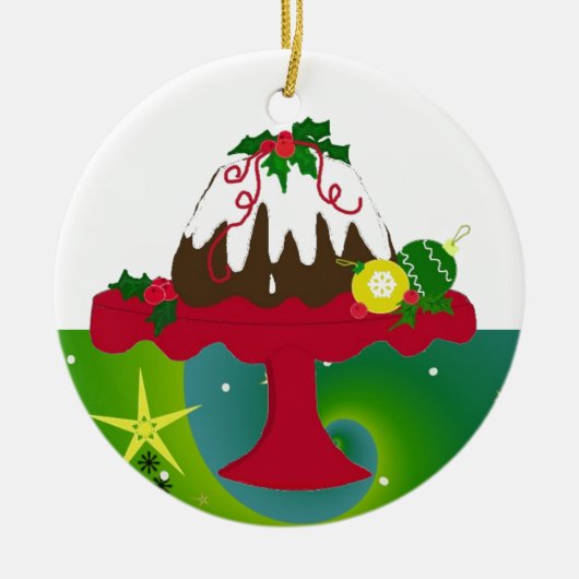kerstpudding keramisch ornament (Voorkant)