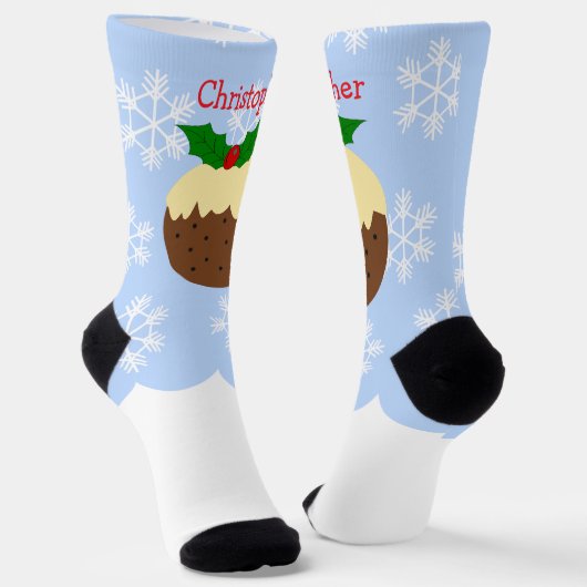 Kerstpudding Ontwerp Kerstmis Sokken (Gebogen)