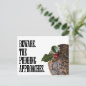 Kerstpudding op de Prowl, grappige kaart (Staand voorkant)