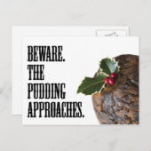 Kerstpudding op de Prowl, grappige kaart (Voorkant / Achterkant)