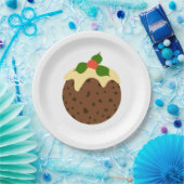 kerstpudding papieren bordje (Feest)