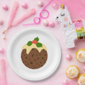 kerstpudding papieren bordje (Feest)