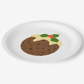kerstpudding papieren bordje (Gekanteld)