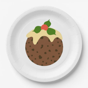 kerstpudding papieren bordje