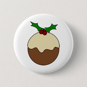 kerstpudding ronde button 5,7 cm