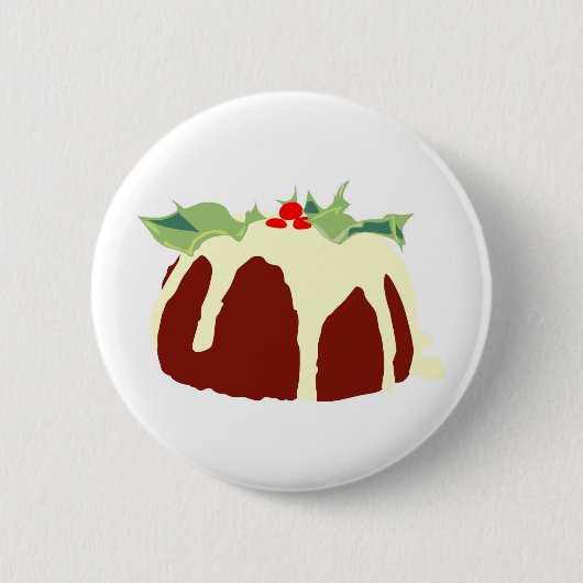 kerstpudding ronde button 5,7 cm (Voorkant)
