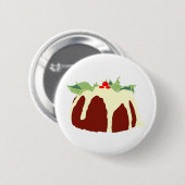 kerstpudding ronde button 5,7 cm (Voorkant /achterkant)