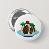 kerstpudding ronde button 5,7 cm (Voorkant /achterkant)