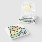 kerstpudding stenen onderzetter (Zijkant)