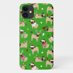 Kerstpugs Green iPhone 11 Hoesje