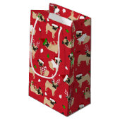 Kerstpugs Red Klein Cadeauzakje (Achterkant Gekanteld)