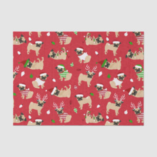 Kerstpugs Red Tissuepapier