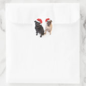 kerstpugs ronde sticker (Tas)