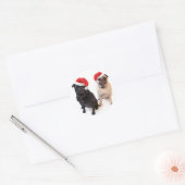 kerstpugs ronde sticker (Envelop)