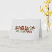 Kerstpun: Feliz Navidog Kaart (Gele Bloem)
