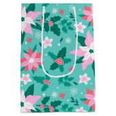 kerstpunsettia medium cadeauzakje (Achterkant)