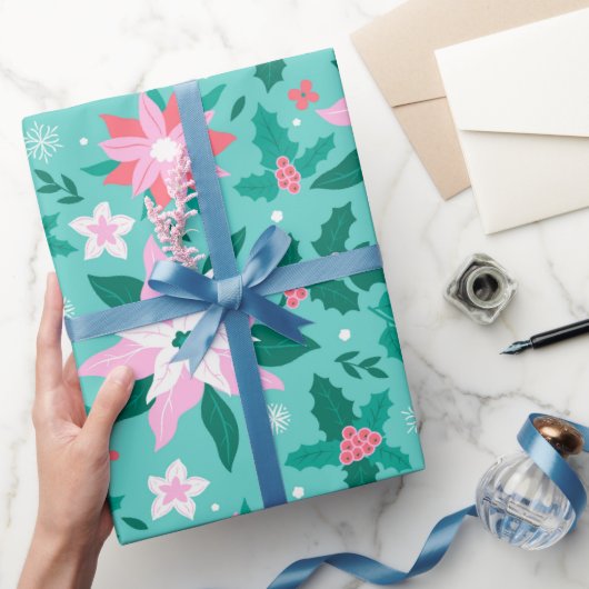 kerstpunsettia-modelbagage cadeaupapier (Geschenken)