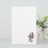 kerstpuppy briefpapier (Staand voorkant)