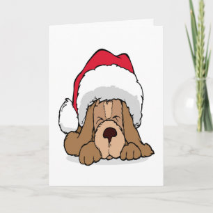 kerstpuppy Santa Claus Pet Cute Dog-programma's Feestdagen Kaart