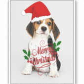 kerstpuppy sticker (Voorkant)