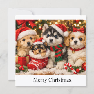 Kerstpuppy's Feestdagenkaart