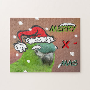 Kerstpuzzel: De groene Loriket Santa Legpuzzel