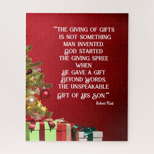 Kerstpuzzel Het eerste cadeau dat wordt gegeven Legpuzzel (Verticaal)