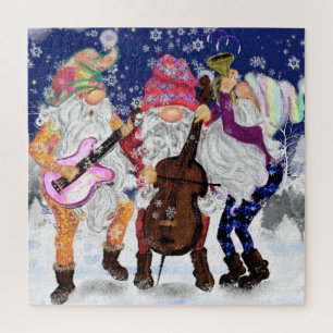 Kerstpuzzel met Happy Gnomes Music Band Legpuzzel