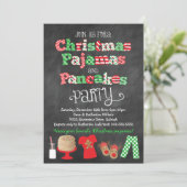 Kerstpyjama en Pancakes Party Kaart (Staand voorkant)