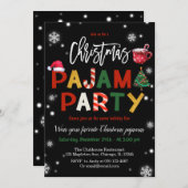 Kerstpyjama Partij Chalkboardfeestdag Kaart (Voorkant / Achterkant)