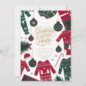 Kerstpyjama Party Classic Rood Groen Kaart (Voorkant)