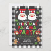 Kerstpyjama Party Uitnodiging Vakantie Pyjama's (Voorkant)