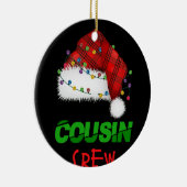 Kerstpyjama voor de Neef Crew Red Pset Keramisch Ornament (Rechts)