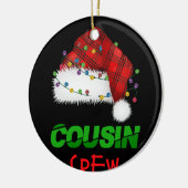 Kerstpyjama voor de Neef Crew Red Pset Keramisch Ornament (Links)