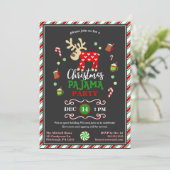 Kerstpyjamafeest feestelijk rendier kaart (Staand voorkant)