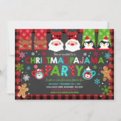 Kerstpyjama's Party Uitnodiging Vakantie Pyjama's (Voorkant)