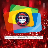 Kerstquilt drie foto feestdagenkaart